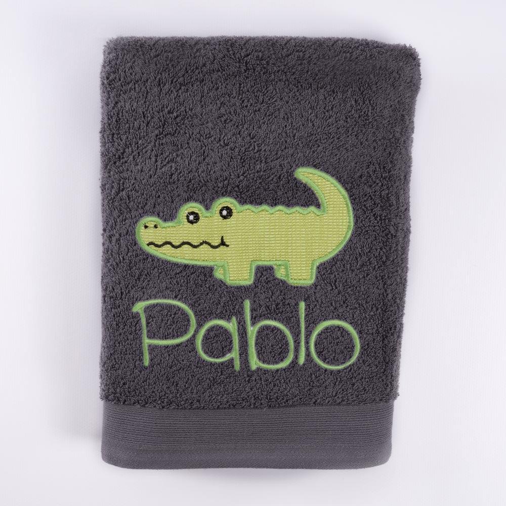 Toallas Personalizadas Nombre Bordado Cocodrilo Verde Nanetes