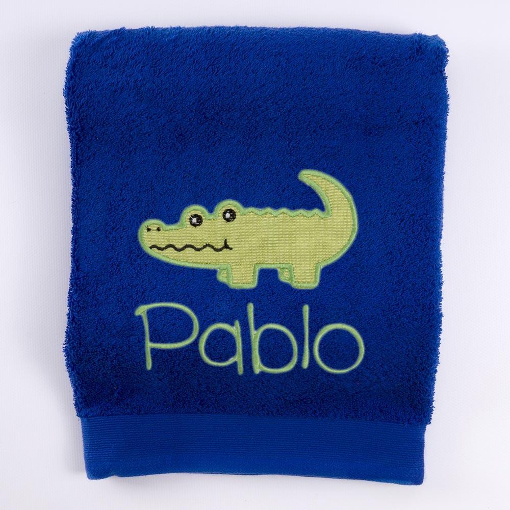 Toallas Personalizadas Nombre Bordado Cocodrilo Verde Nanetes