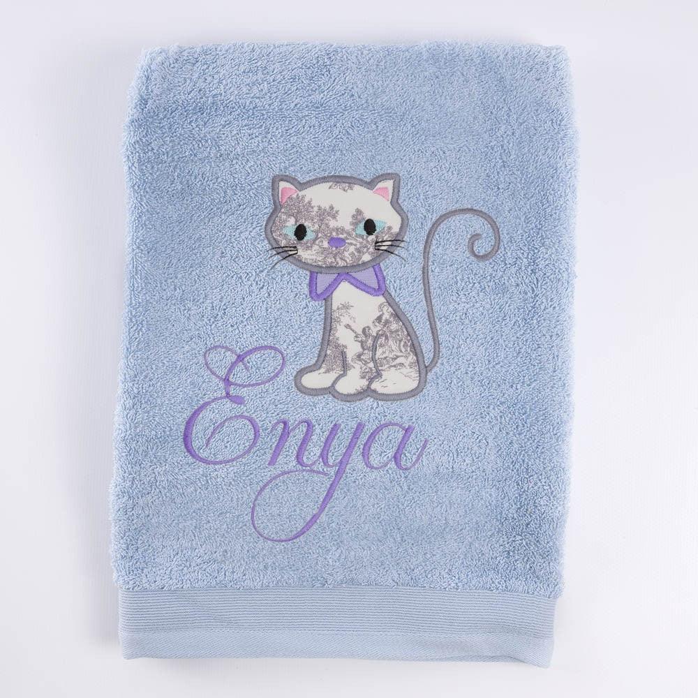 Toallas Personalizadas Infantiles Bordada Gato Nanetes - Nanetes #