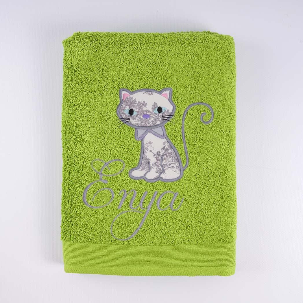 Toallas Personalizadas Infantiles Bordada Gato Nanetes - Nanetes #