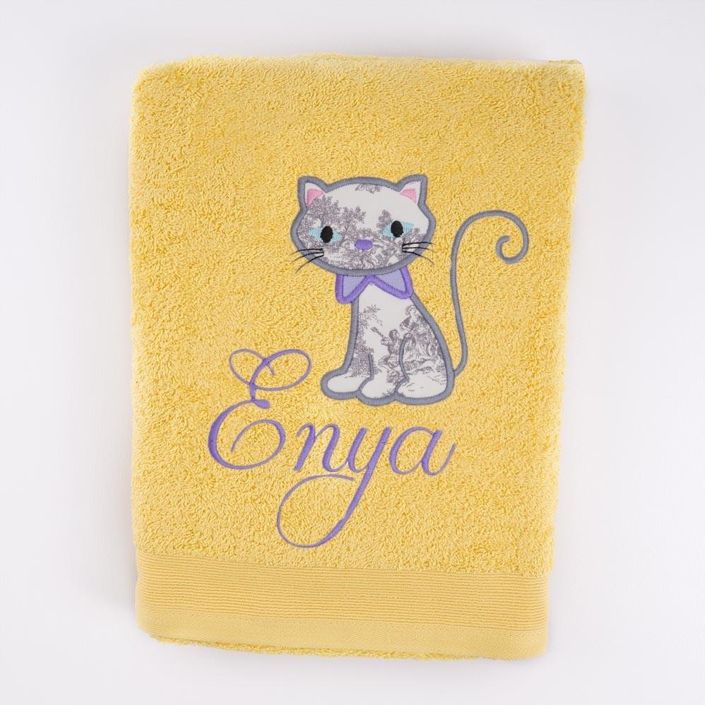 Toallas Personalizadas Infantiles Bordada Gato Nanetes - Nanetes #