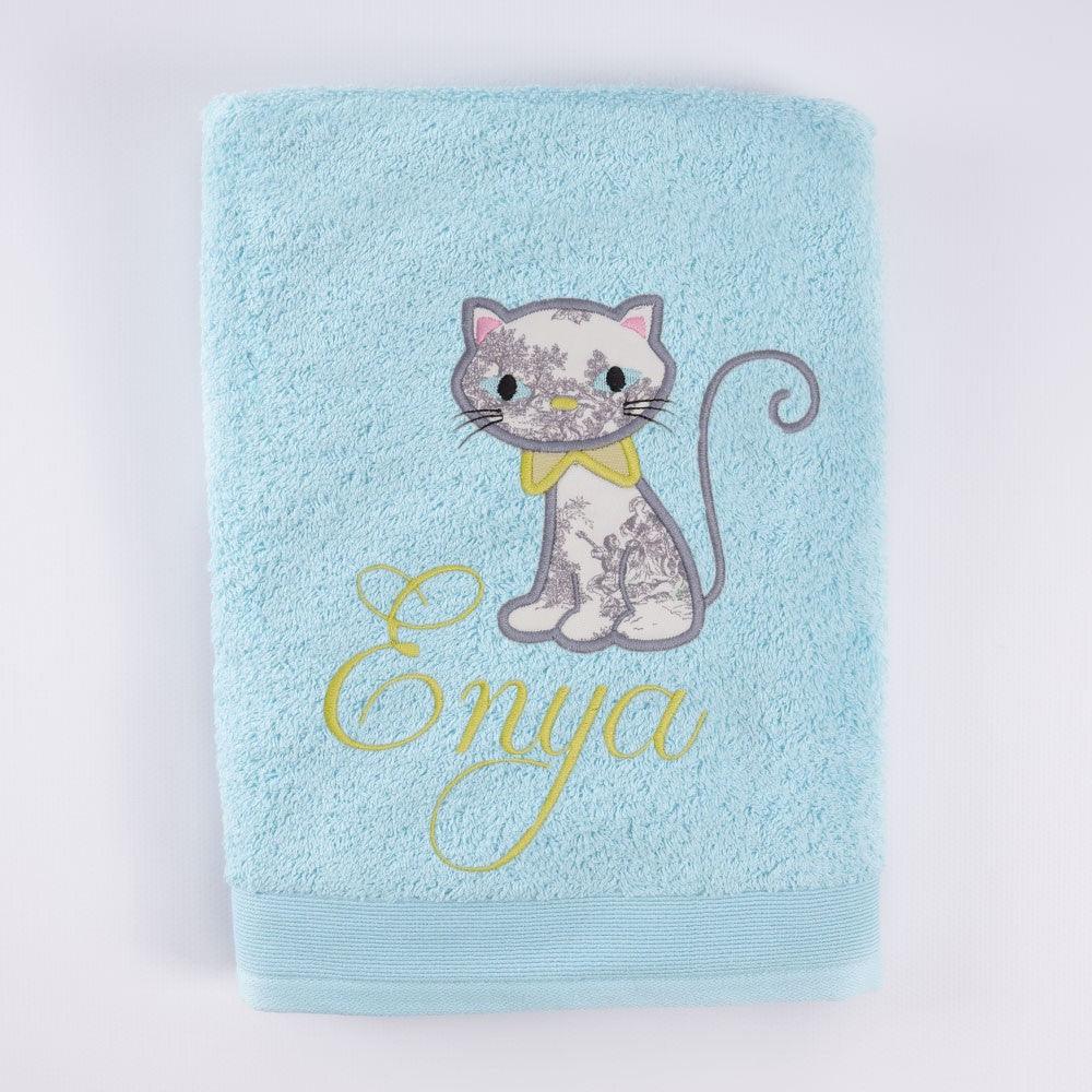 Toallas Personalizadas Infantiles Bordada Gato Nanetes - Nanetes #