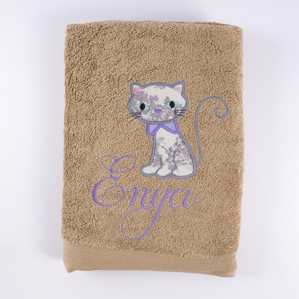 Toallas Personalizadas Infantiles Bordada Gato Nanetes - Nanetes #