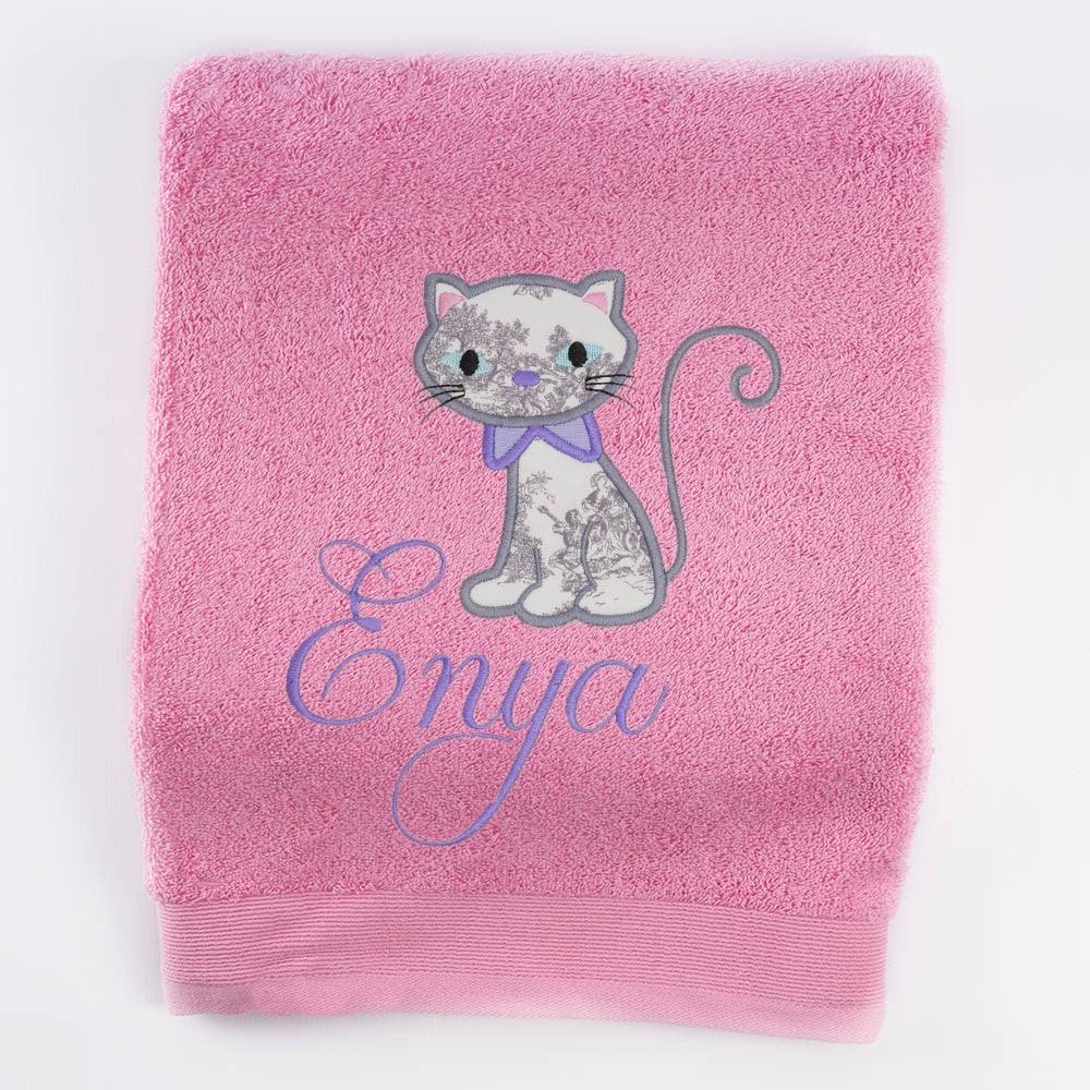 Toallas Personalizadas Infantiles Bordada Gato Nanetes