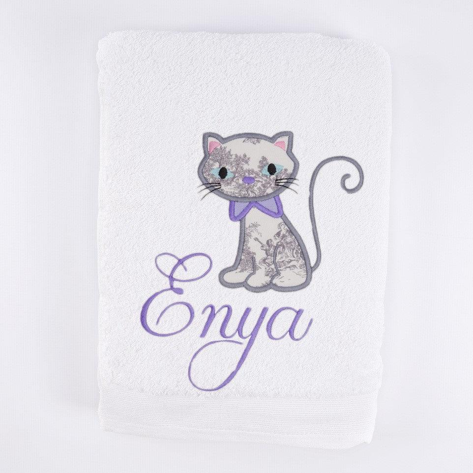 Toallas Personalizadas Infantiles Bordada Gato Nanetes