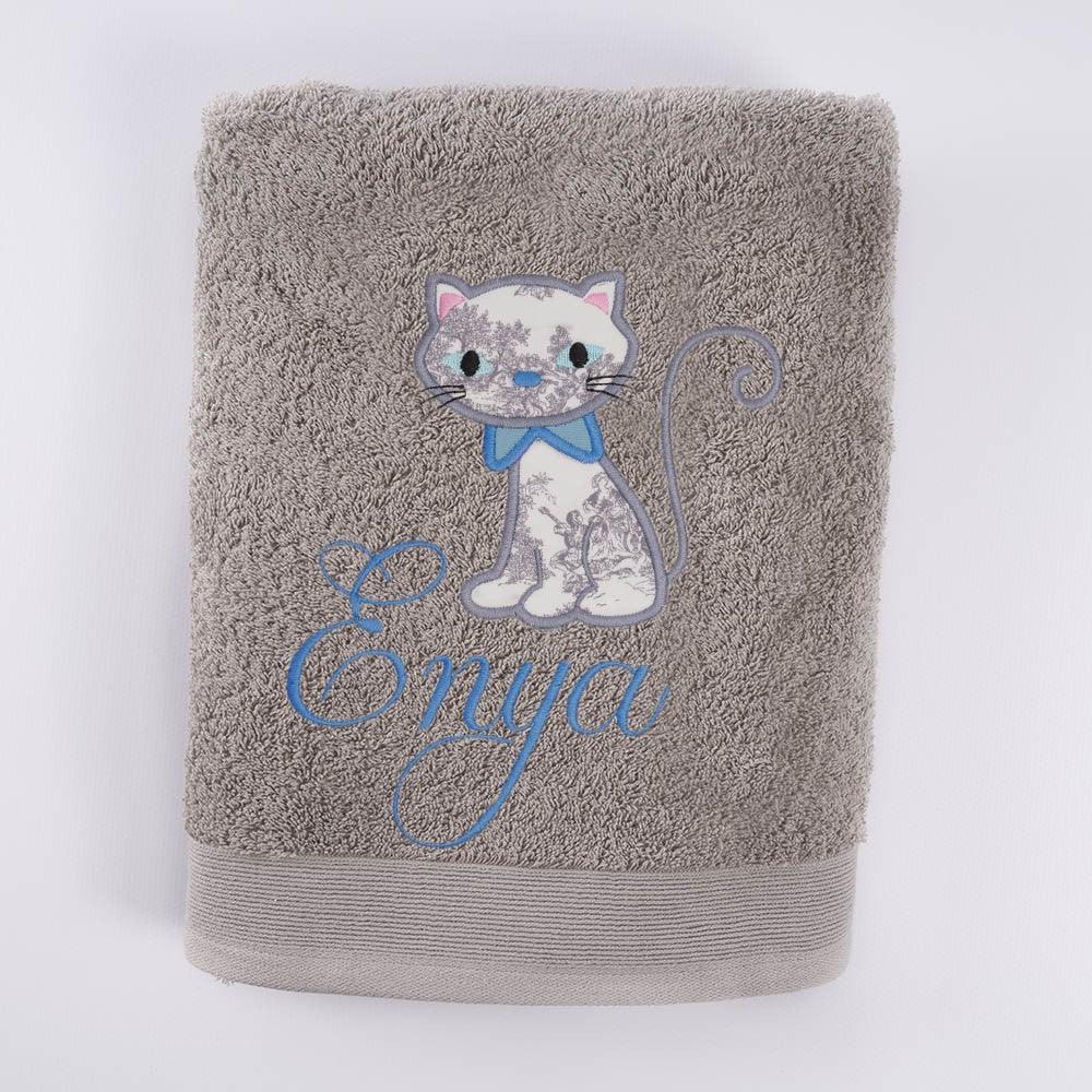 Toallas Personalizadas Infantiles Bordada Gato Nanetes