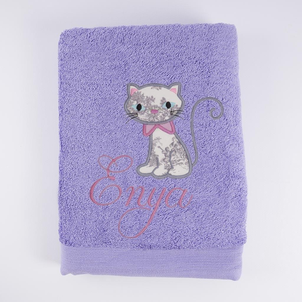 Toallas Personalizadas Infantiles Bordada Gato Nanetes
