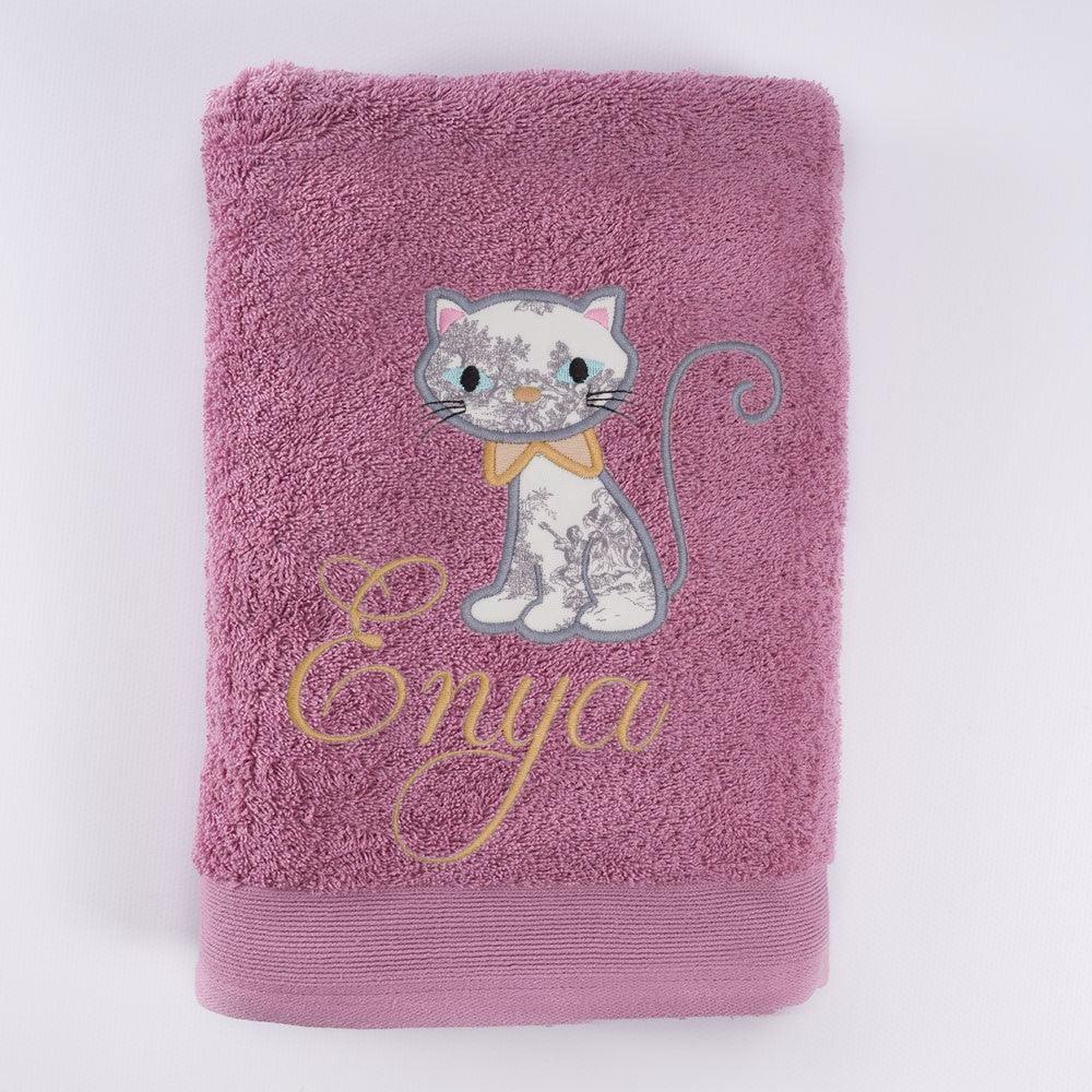 Toallas Personalizadas Infantiles Bordada Gato Nanetes