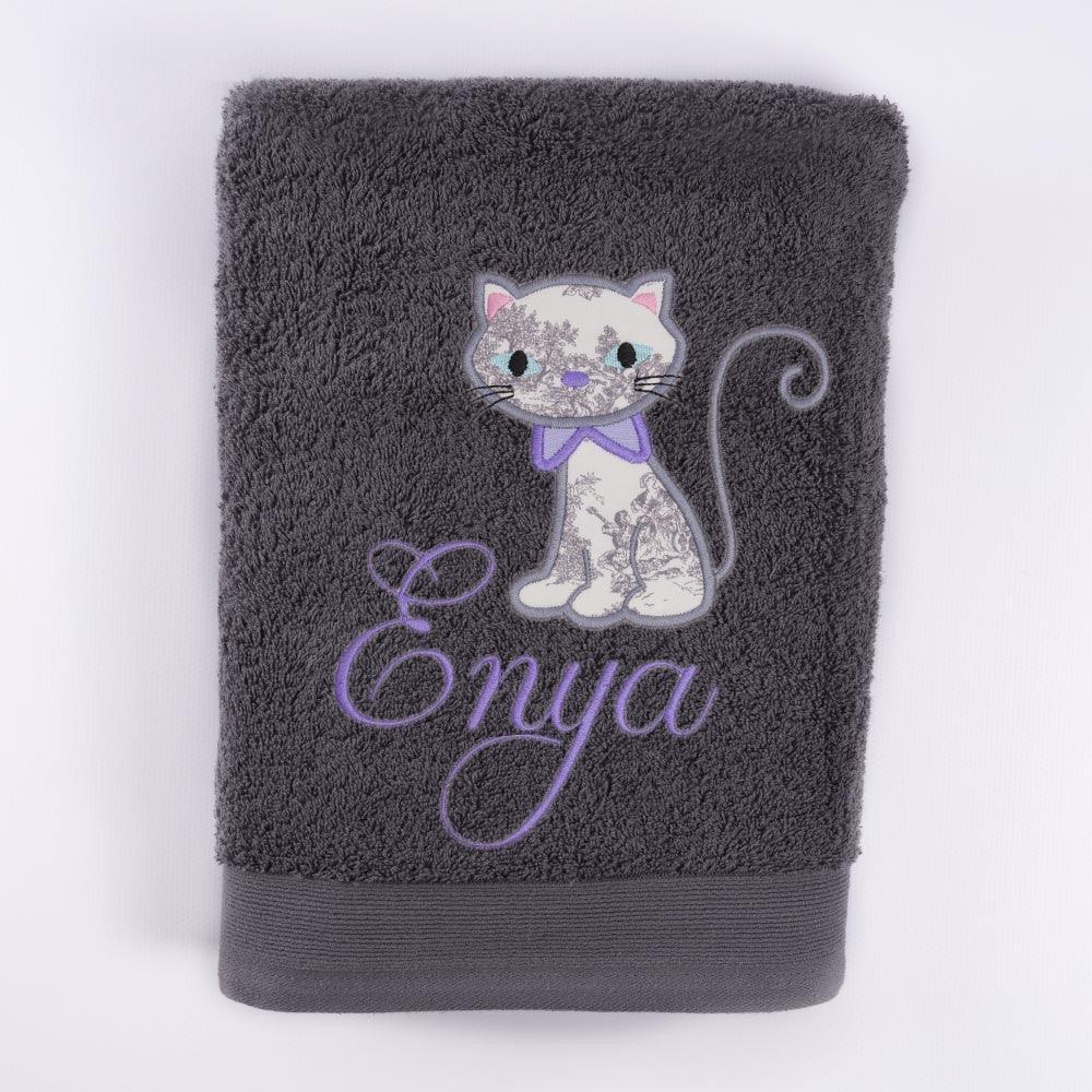 Toallas Personalizadas Infantiles Bordada Gato Nanetes