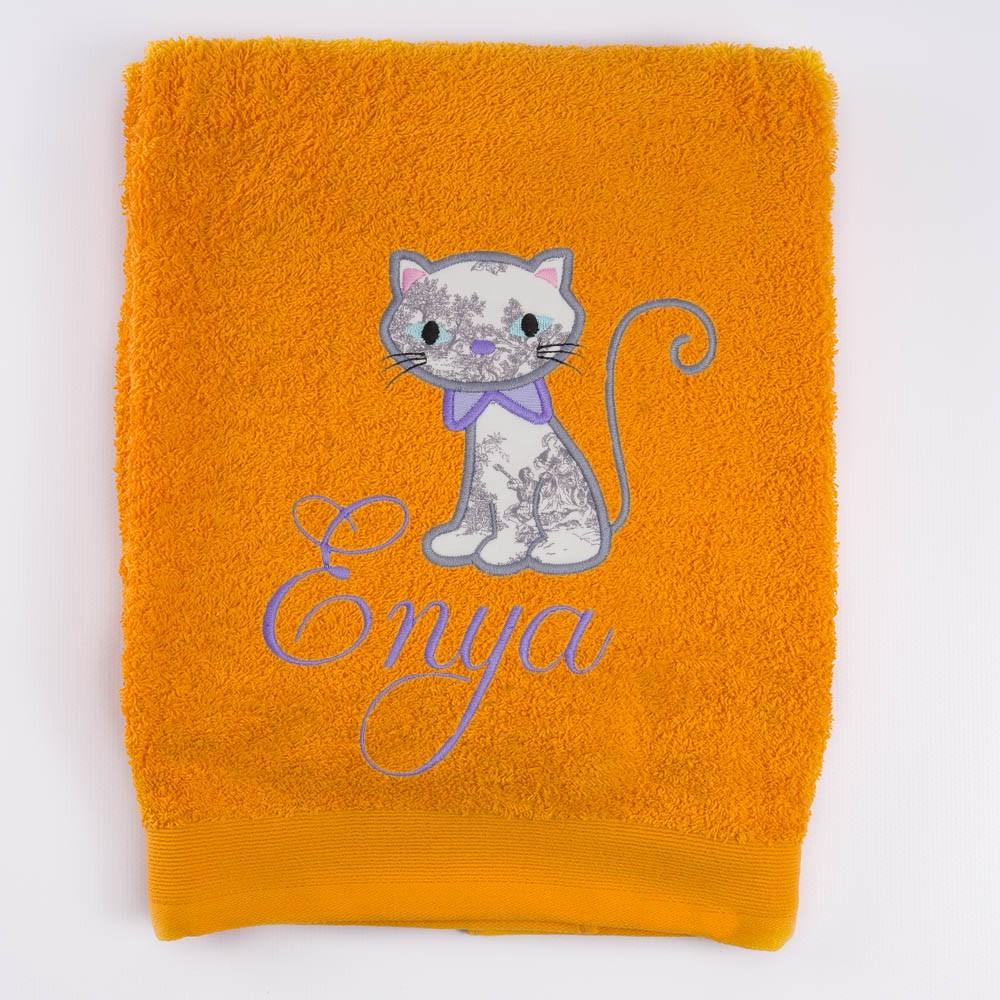 Toallas Personalizadas Infantiles Bordada Gato Nanetes
