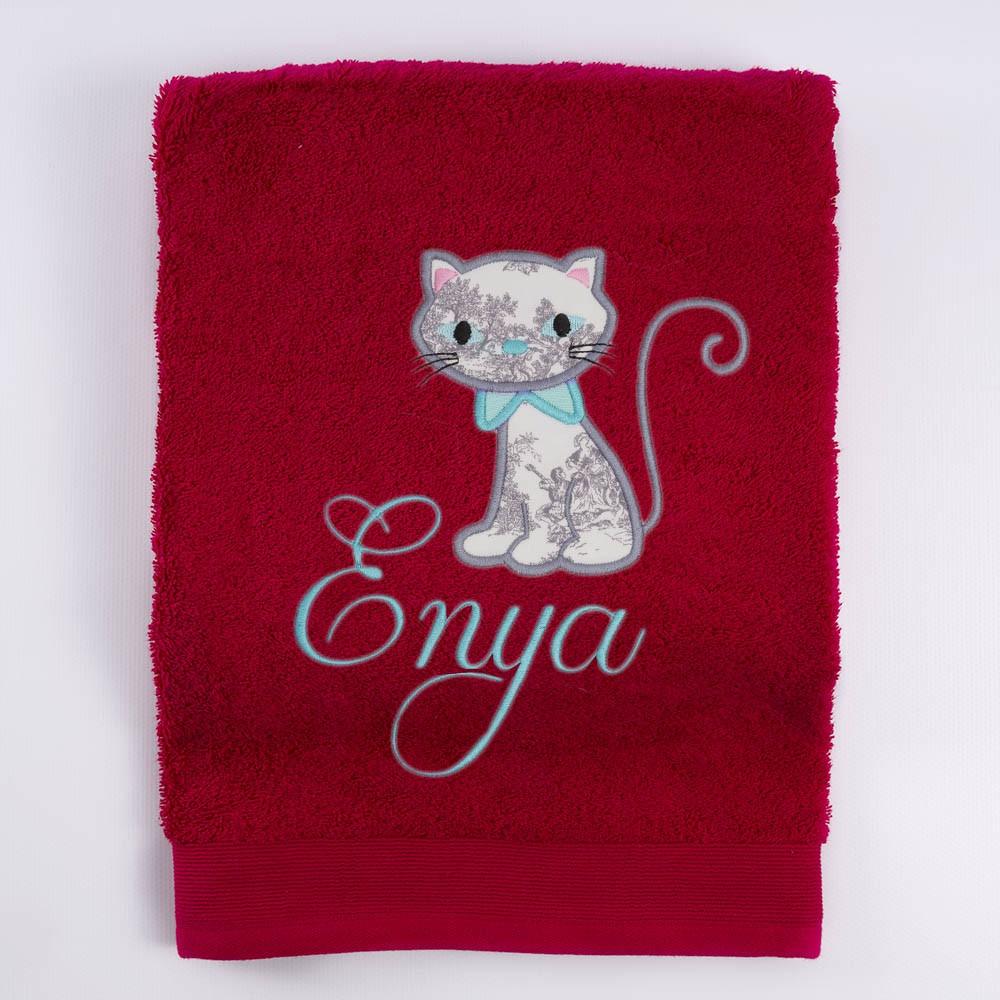 Toallas Personalizadas Infantiles Bordada Gato Nanetes