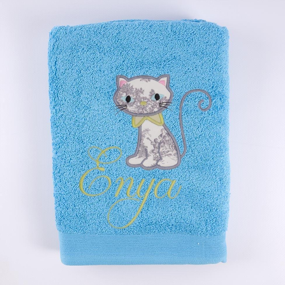 Toallas Personalizadas Infantiles Bordada Gato Nanetes
