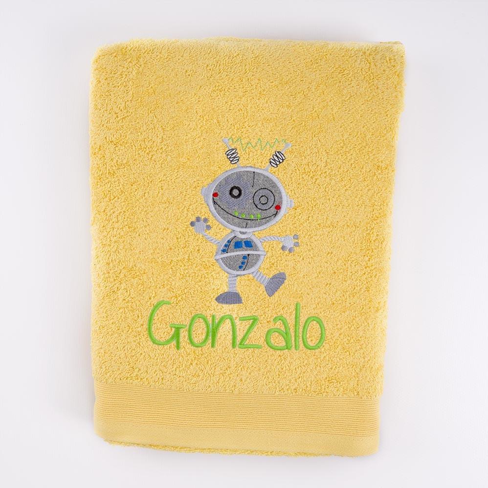 Toallas Personalizadas Infantiles Bordado Robot Nanetes - Nanetes #