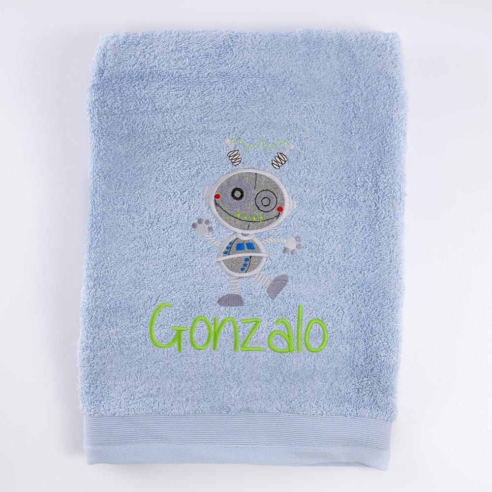 Toallas Personalizadas Infantiles Bordado Robot Nanetes - Nanetes #
