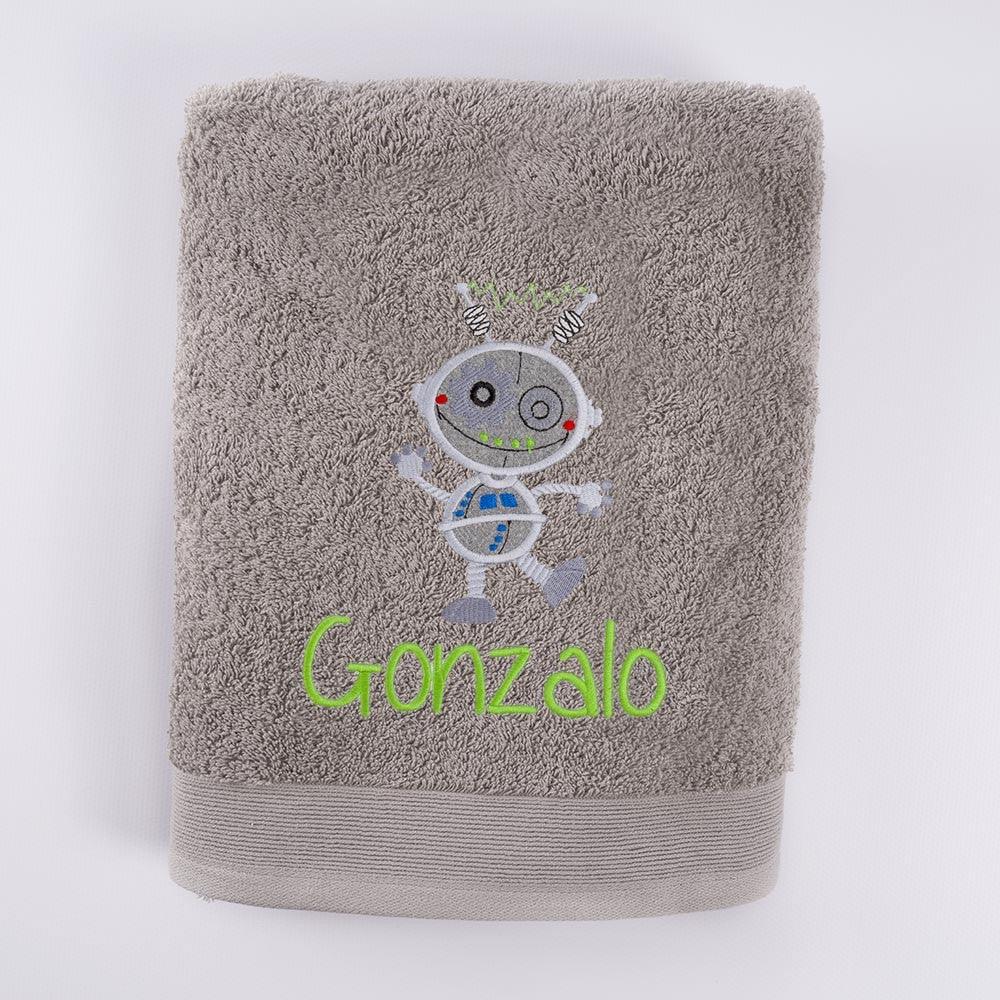 Toallas Personalizadas Infantiles Bordado Robot Nanetes - Nanetes #