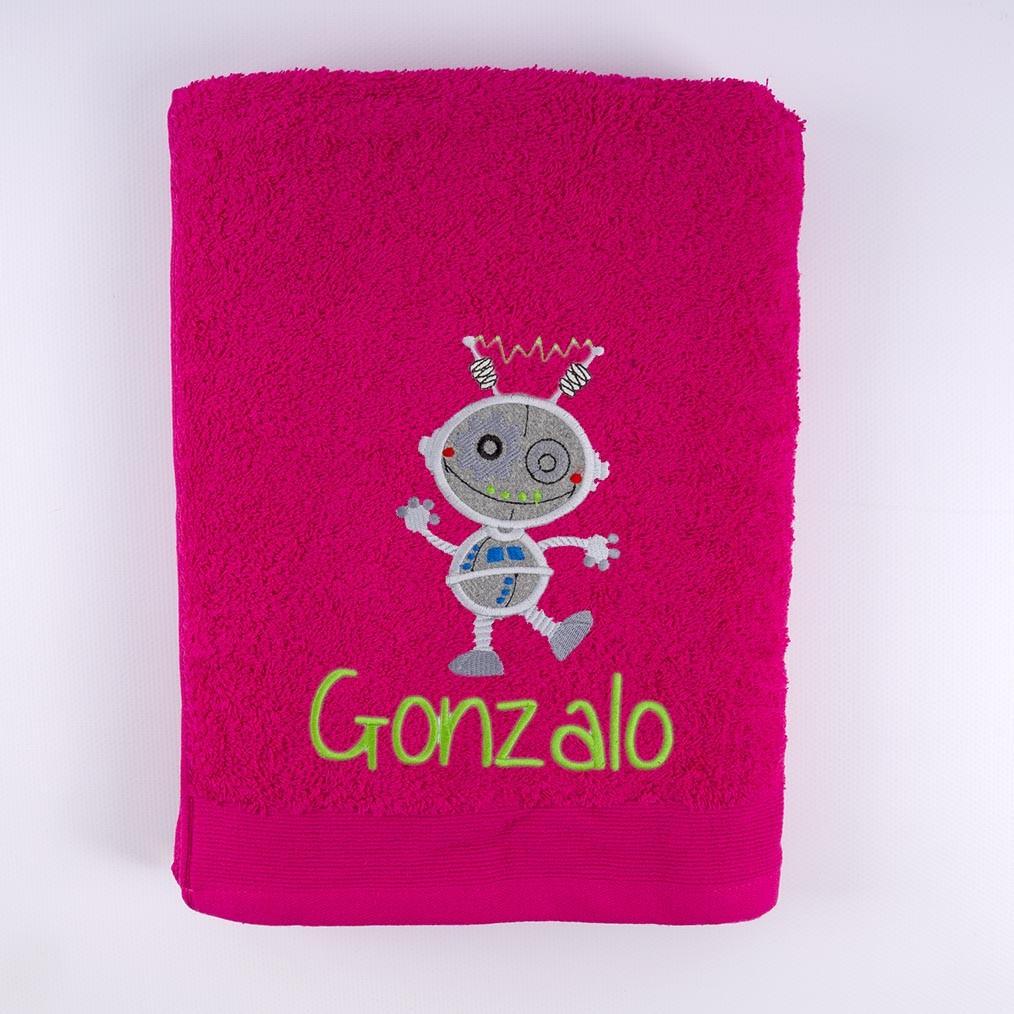 Toallas Personalizadas Infantiles Bordado Robot Nanetes
