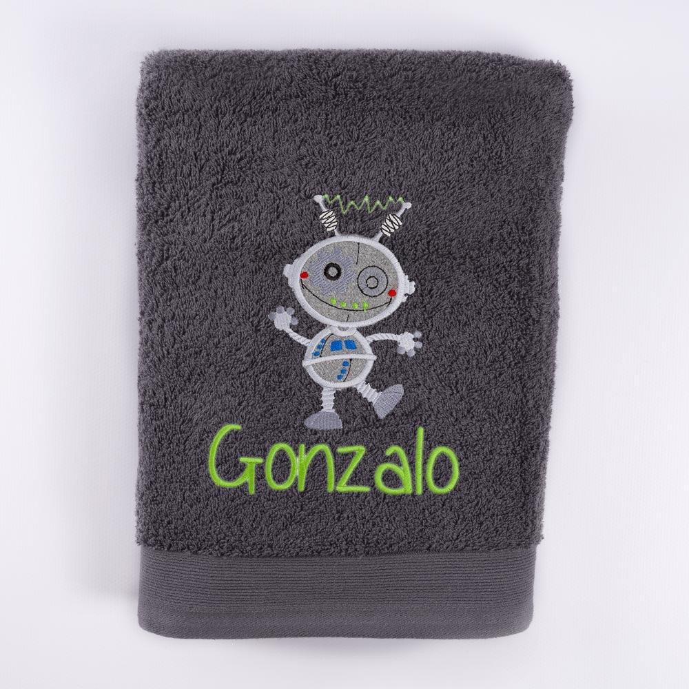 Toallas Personalizadas Infantiles Bordado Robot Nanetes - Nanetes #