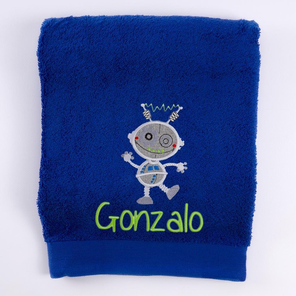 Toallas Personalizadas Infantiles Bordado Robot Nanetes