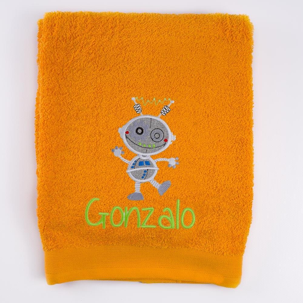 Toallas Personalizadas Infantiles Bordado Robot Nanetes