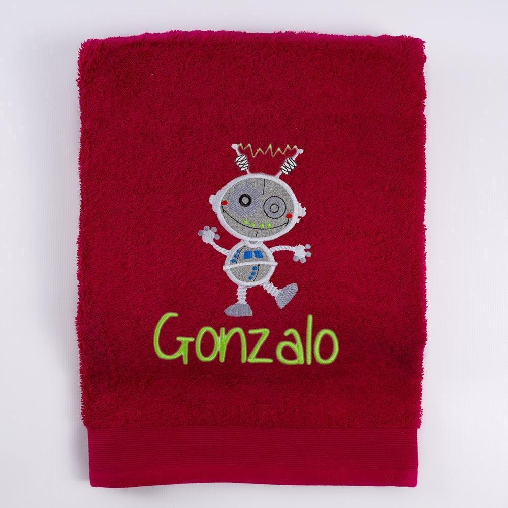 Toallas Personalizadas Infantiles Bordado Robot Nanetes