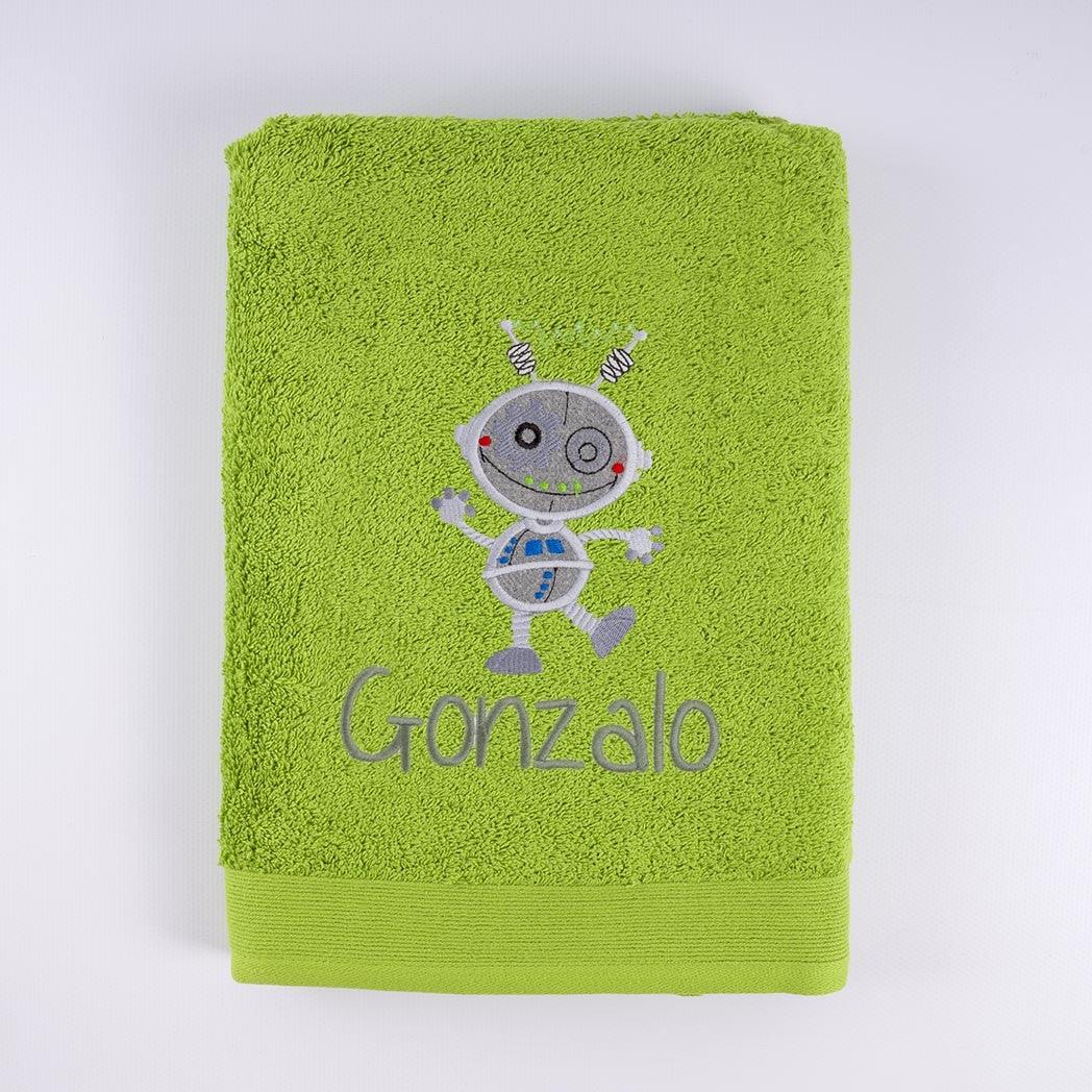 Toallas Personalizadas Infantiles Bordado Robot Nanetes