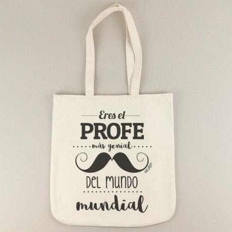Bolso Tela Personalizado Algodón Orgánico El Profe más Genial Bigote Mi Pipo - Nanetes #