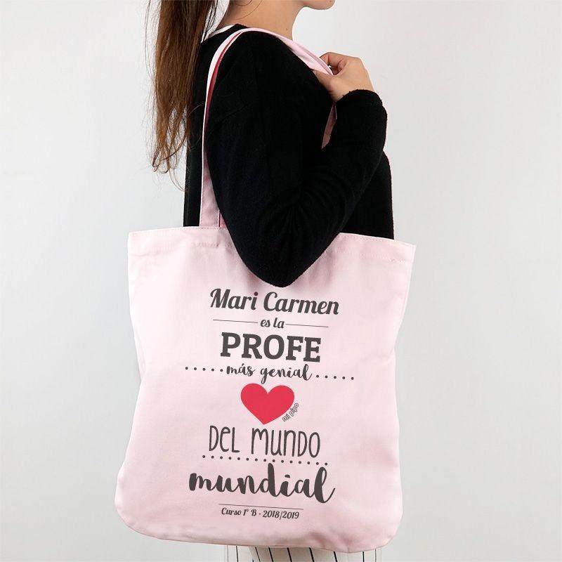 Bolso Tela Personalizado Algodón Orgánico La profe mas Genial Mi Pipo - Nanetes #