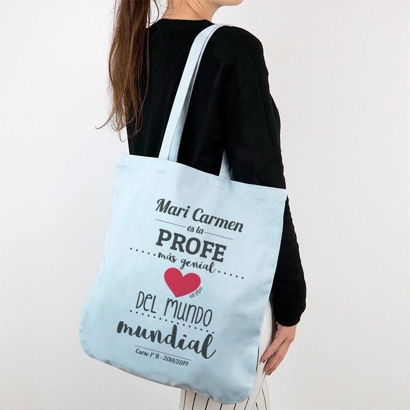 Bolso Tela Personalizado Algodón Orgánico La profe mas Genial Mi Pipo - Nanetes #