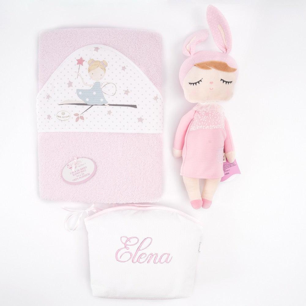 Cesta Regalo Bebe Personalizada Recien Nacida Metoo Rosa Nanetes - Nanetes #