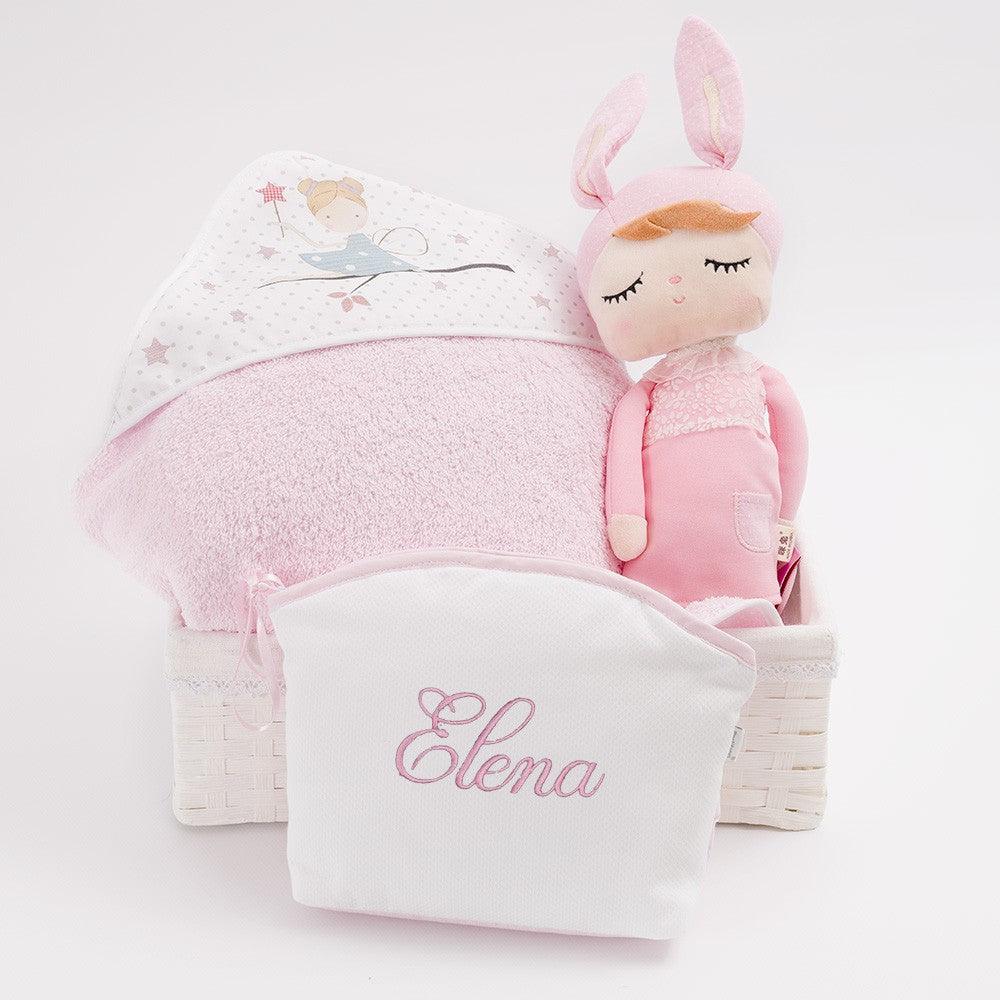 Cesta Regalo Bebe Personalizada Recien Nacida Metoo Rosa Nanetes - Nanetes #