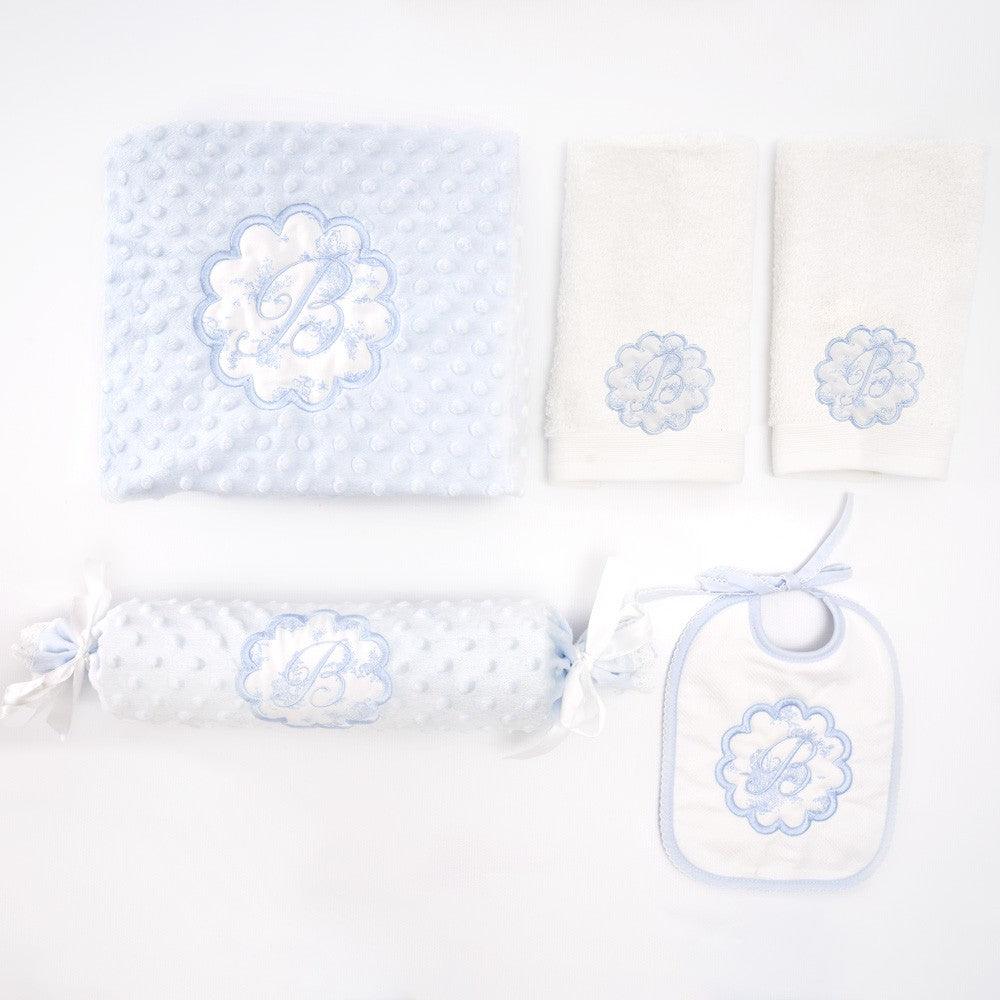 Cesta Regalo Bebé Personalizada Modelo Inicial Toile Galleta - Nanetes #