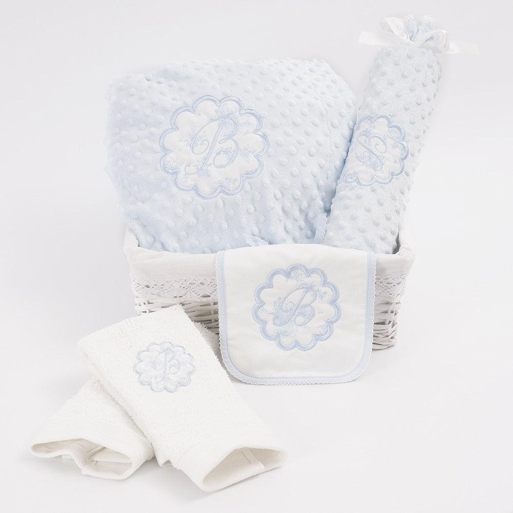 Cesta Regalo Bebé Personalizada Modelo Inicial Toile Galleta - Nanetes #