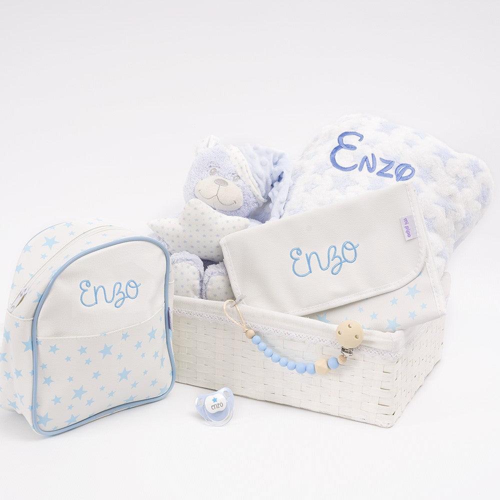 Cesta Regalo Bebé Personalizada Osito Estrella Mochila Nanetes - Nanetes #