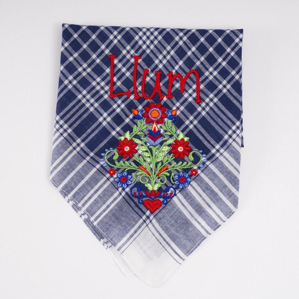 Pañuelo Fallero Personalizado Nombre Flores Rojas - Nanetes #