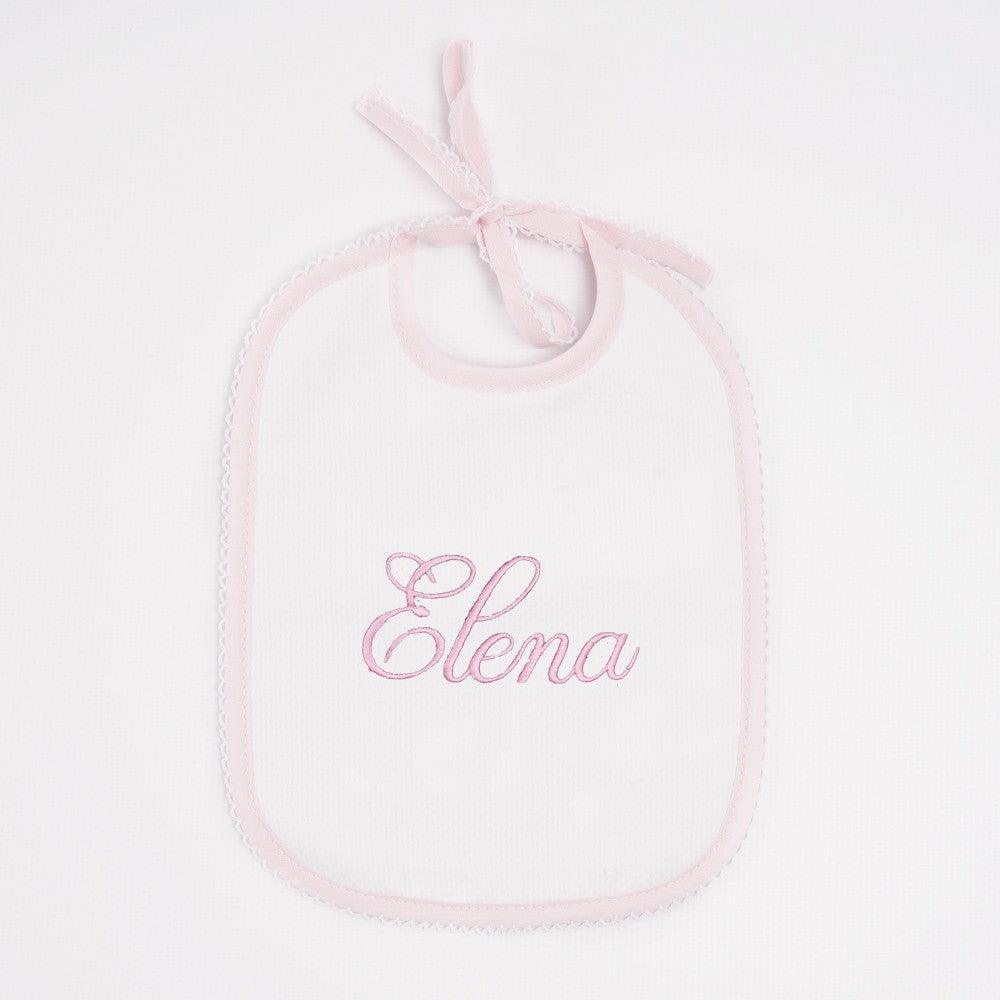 Babero Personalizado Bebé con Nombre Nanetes Rosa - Nanetes #