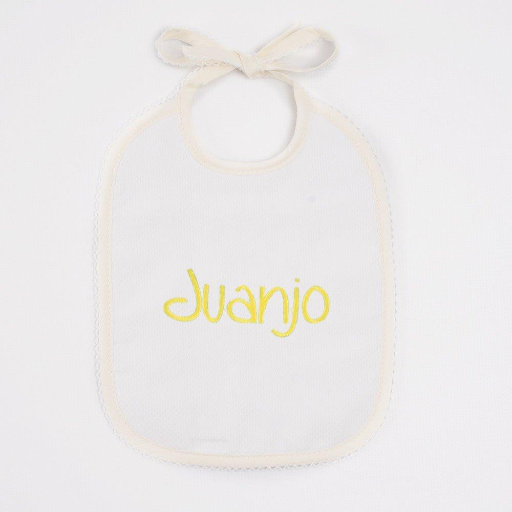 Babero Personalizado Bebé con Nombre Nanetes Beige - Nanetes #