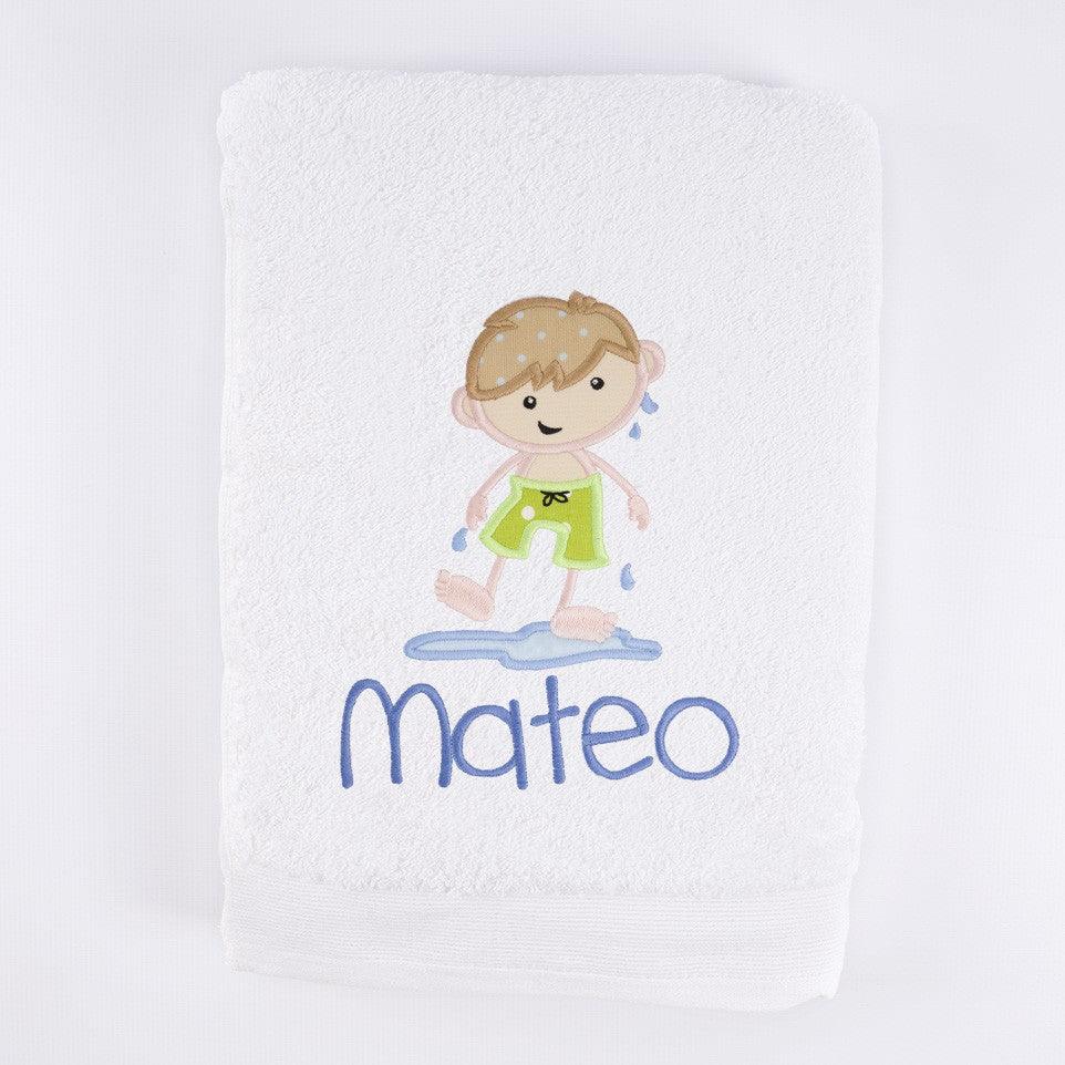 Toalla Personalizada Bordada Playa Niño Nanetes - Nanetes #