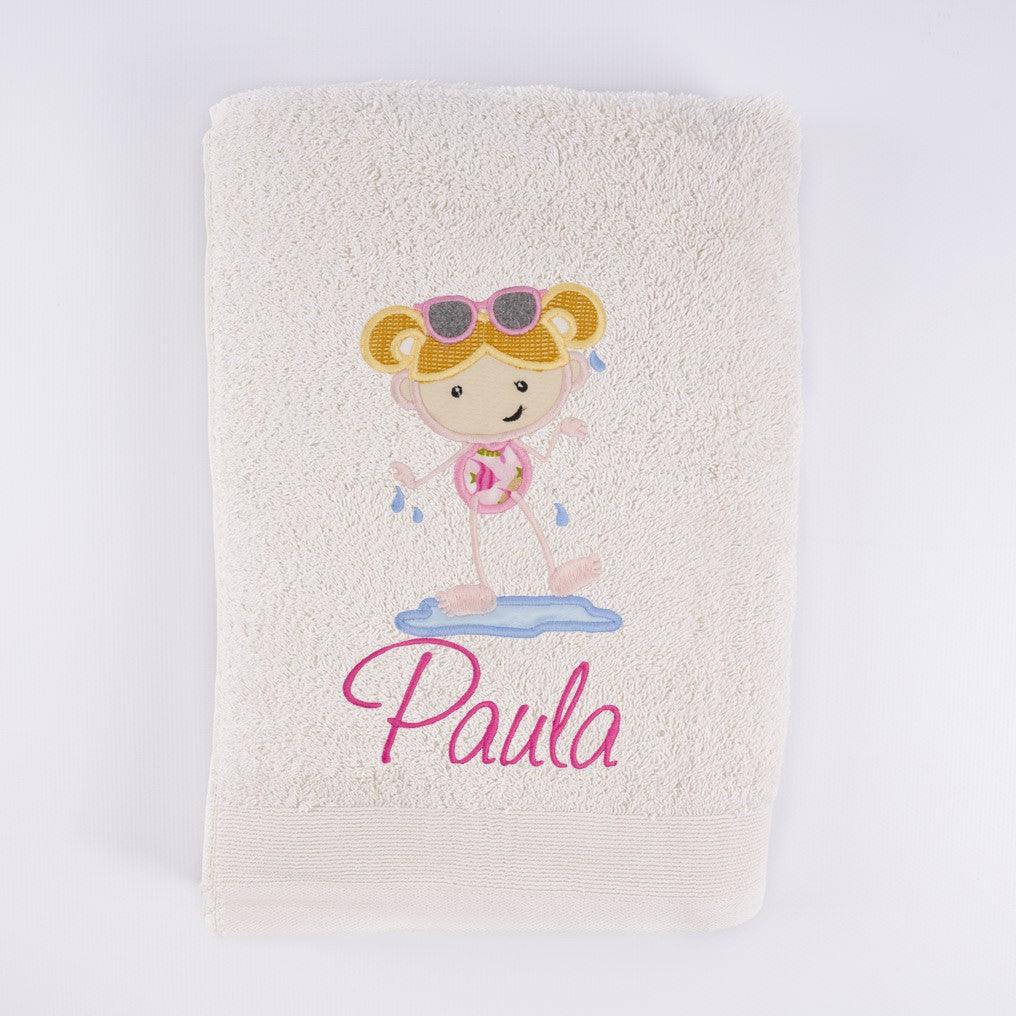Toalla Personalizada Niña Verano PLaya Nanetes - Nanetes #