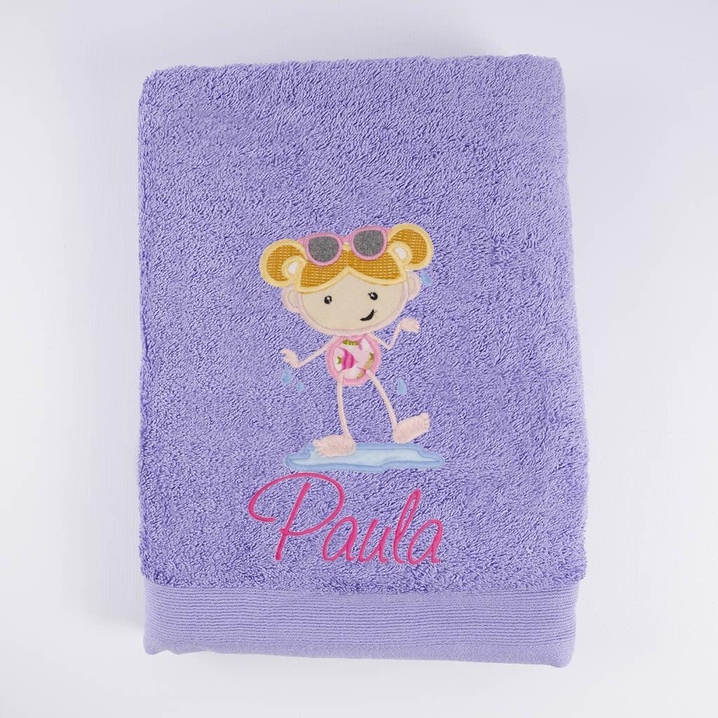Toalla Personalizada Niña Verano PLaya Nanetes