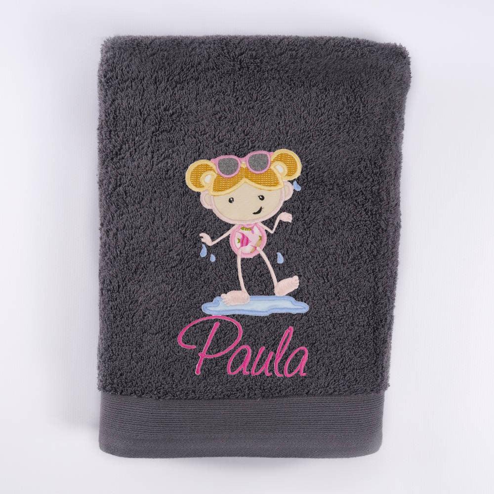 Toalla Personalizada Niña Verano PLaya Nanetes