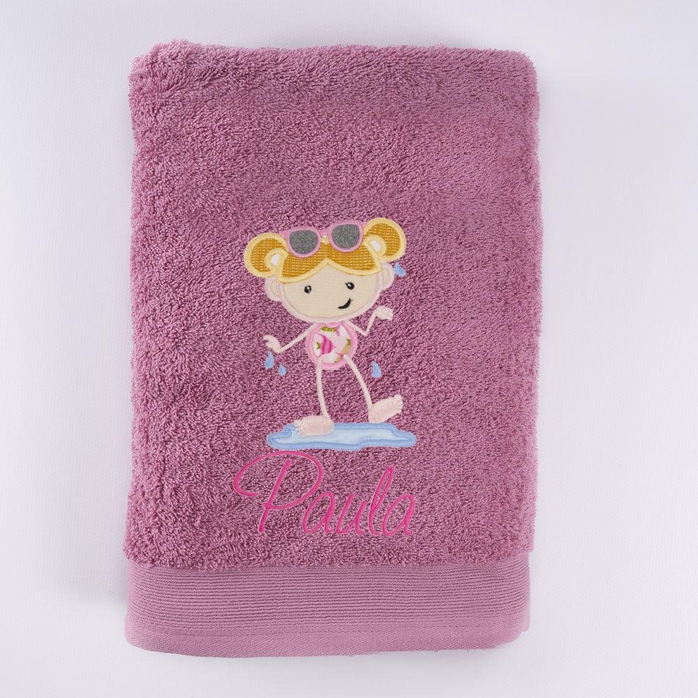 Toalla Personalizada Niña Verano PLaya Nanetes