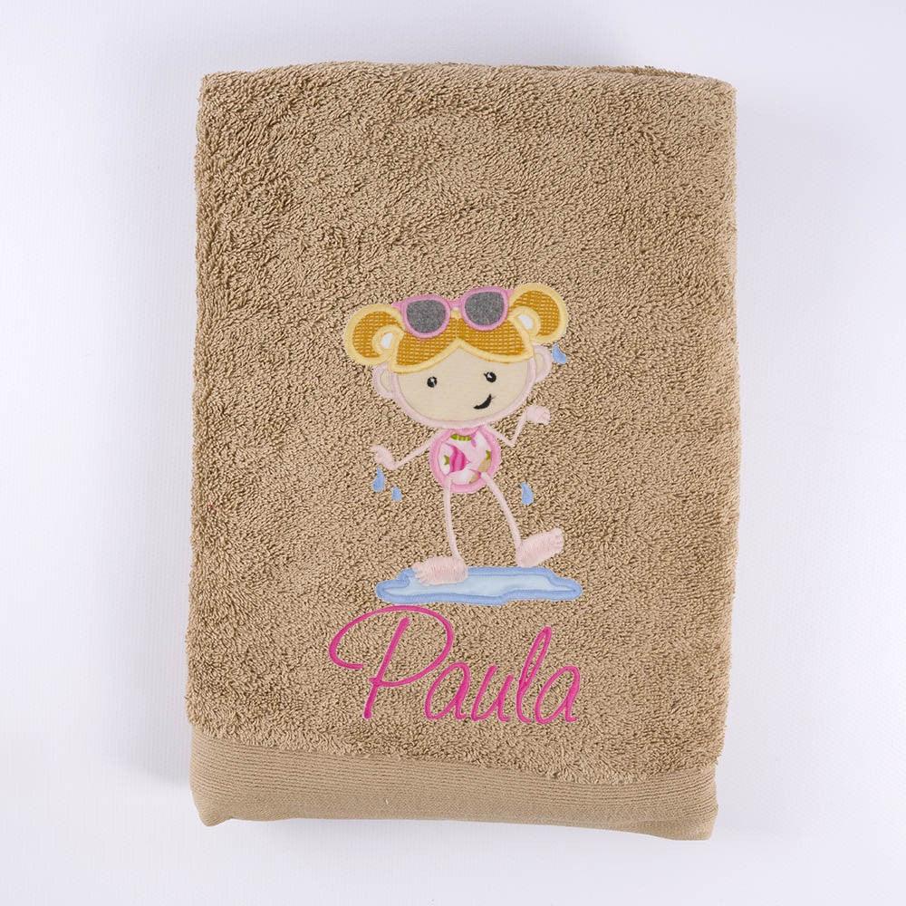 Toalla Personalizada Niña Verano PLaya Nanetes