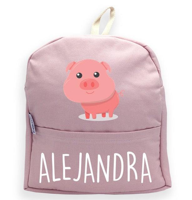 Mochila Personalizada Infantil Cerdito con Nombre Boann - Nanetes #