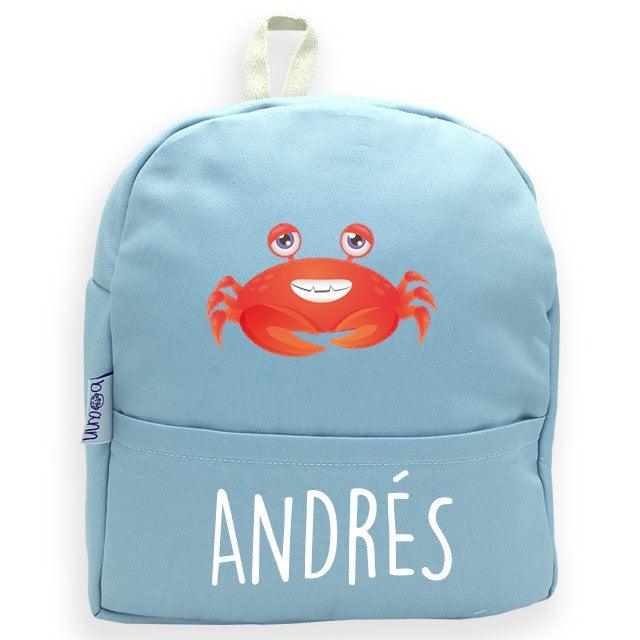 Mochila Personalizada Infantil Cangrejo con Nombre Boann - Nanetes #