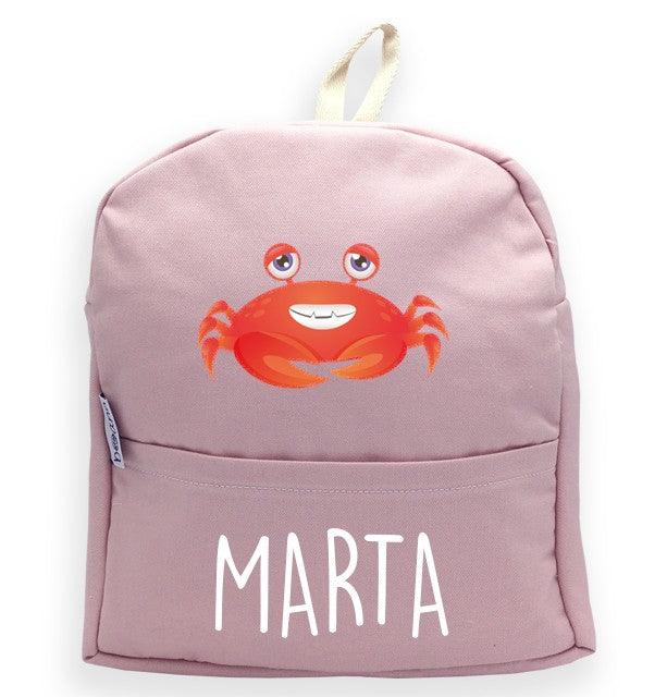 Mochila Personalizada Infantil Cangrejo con Nombre Boann - Nanetes #