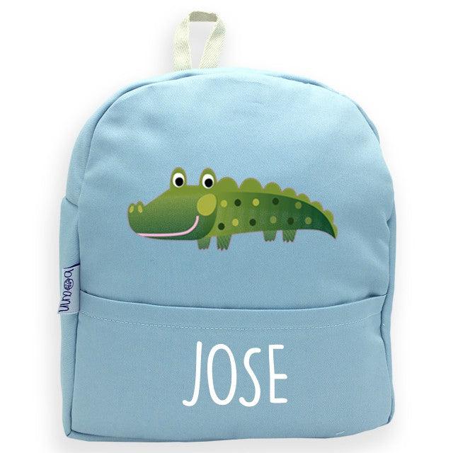 Mochila Personalizada Infantil Cocodrilo con Nombre Boann - Nanetes #