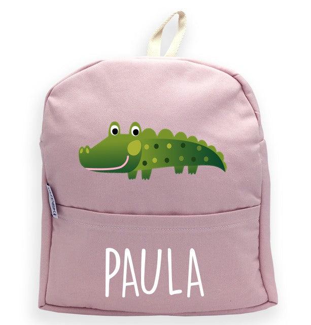 Mochila Personalizada Infantil Cocodrilo con Nombre Boann - Nanetes #