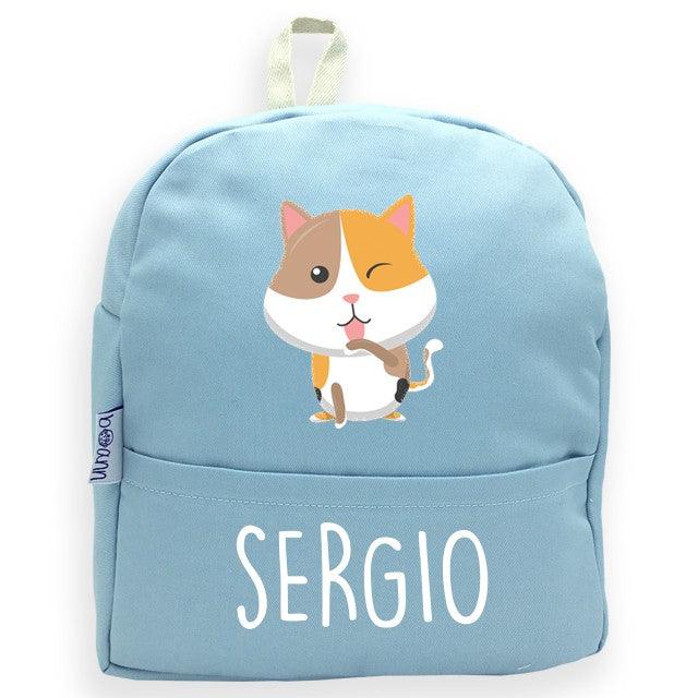 Mochila Personalizada Infantil Gato con Nombre Boann - Nanetes #