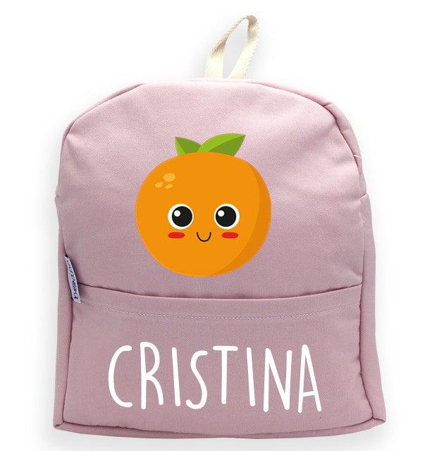 Mochila Personalizada Infantil Naranja con Nombre Boann - Nanetes #