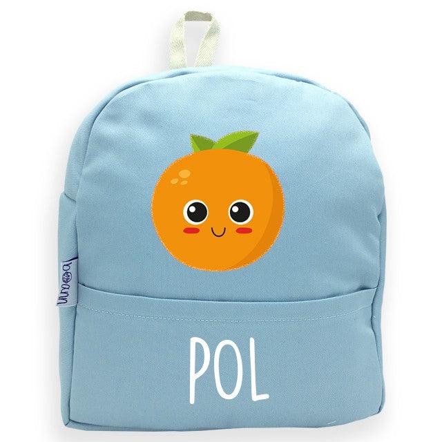 Mochila Personalizada Infantil Naranja con Nombre Boann - Nanetes #